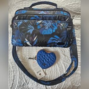 Lug NWOT Scoop In Botanical Black Plus Choice Of NWT Heart Pouches
